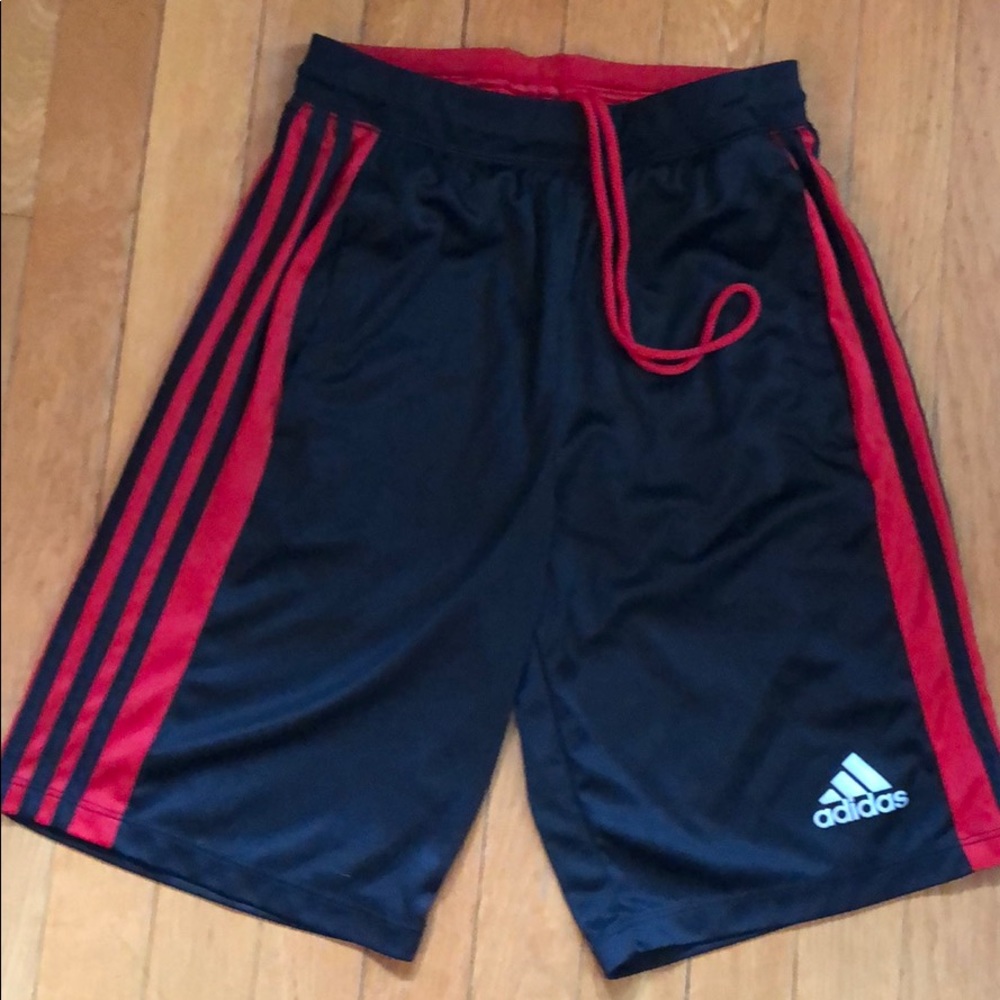 Black/Red Climalite Adidas Shorts